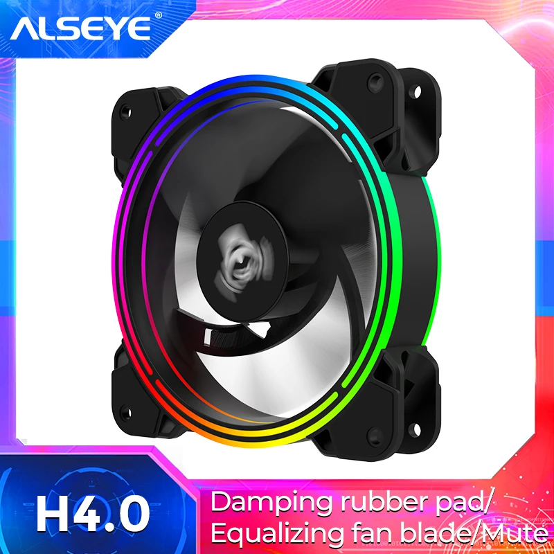 Alseye H4.0 Ventilador de Refrigeração do pc Pinos Pwm 120 mm Estático Led Rgb Ventilador de Computador para o Case e Substituição do Ventilador da Cpu
