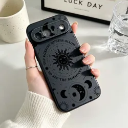 Cartoon Sun Moon Pattern Black Soft Silicone Phone Case - Pixel 9 Pro (271HA1401HSE)
