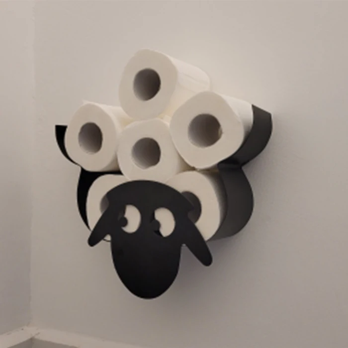 Cute Sheep Shape Toilet Paper Holder Wallmounted Tissue Storage Stand