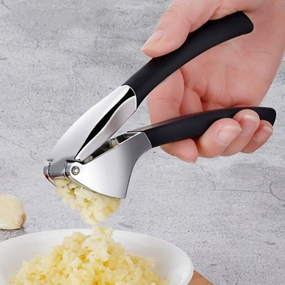 Professional Manual Garlic Press Non-slip Handle Handheld Garlic Mincer Stainless Steel Ergonomic Grip Garlic Crusher Ginger