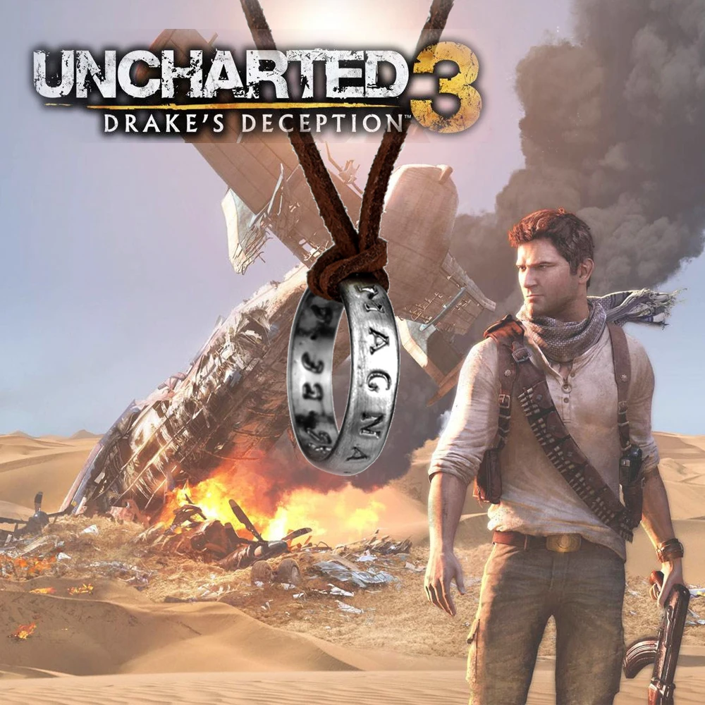 Оптовая продажа 20 шт неизведанное ожерелье Nathan Drake винтажное с подвеской веревка