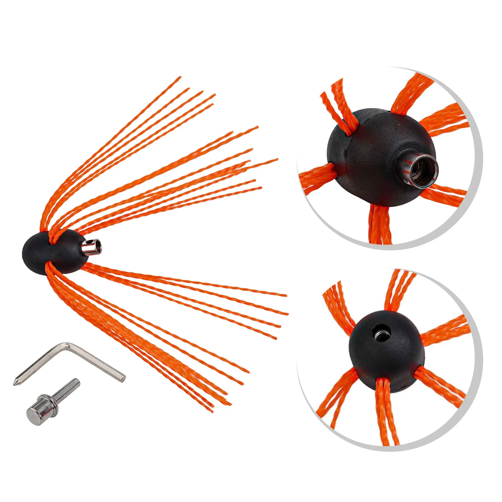 Chimney Power Sweeping Brush Cleaning Rotary Sweep DIY Set Flexible Brush Head Nylon Chrome With Drill Chuck Adapter