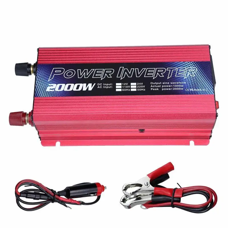 

Power Inverter For Car Universal Smart 2000W Auto Adapter Converter DC12V To Ac110-220V Charging Tool For Mountain Camping Field