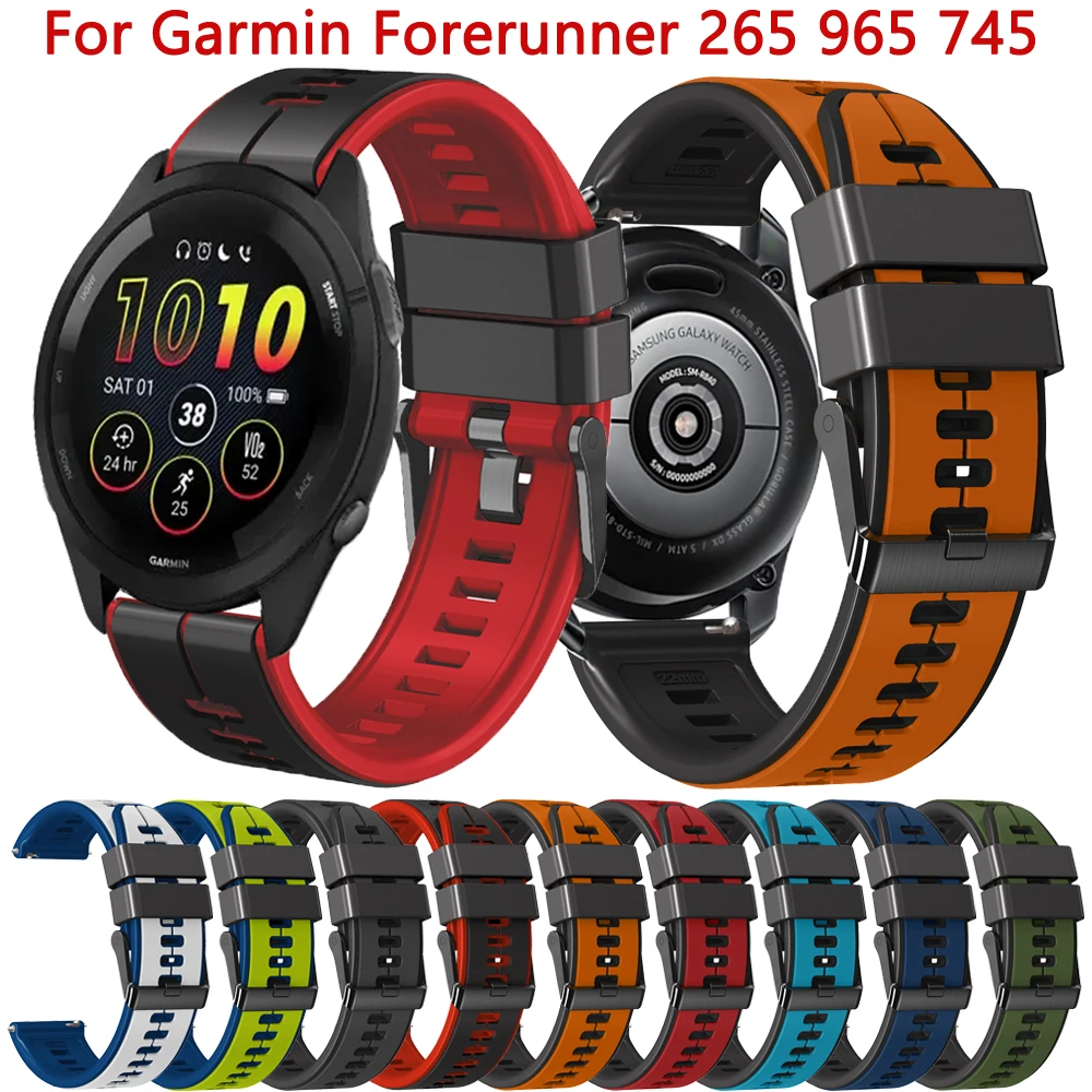 

Ремешок силиконовый для наручных часов Garmin Forerunner 265 255 745 965, 22 мм