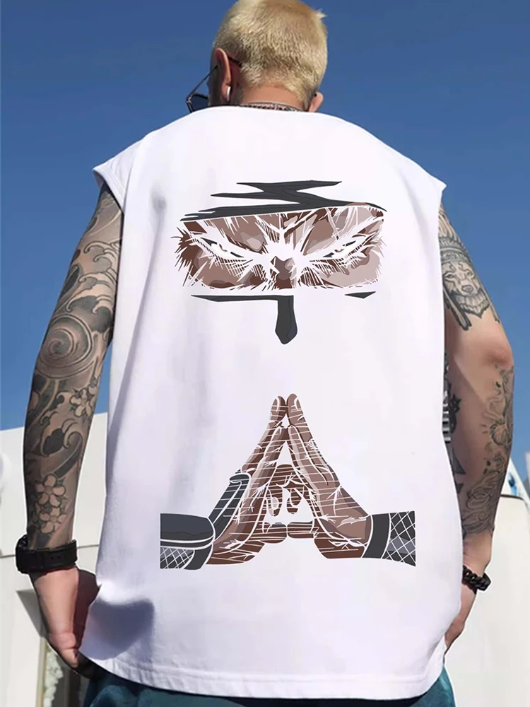 thumbnail image 1 of Camiseta sin mangas con estampado de ninja de anime para hombre, camisetas sin mangas de gran tamaño con gráficos japoneses, ropa de calle de hip hop, chaleco, verano 2024, 1 of 5