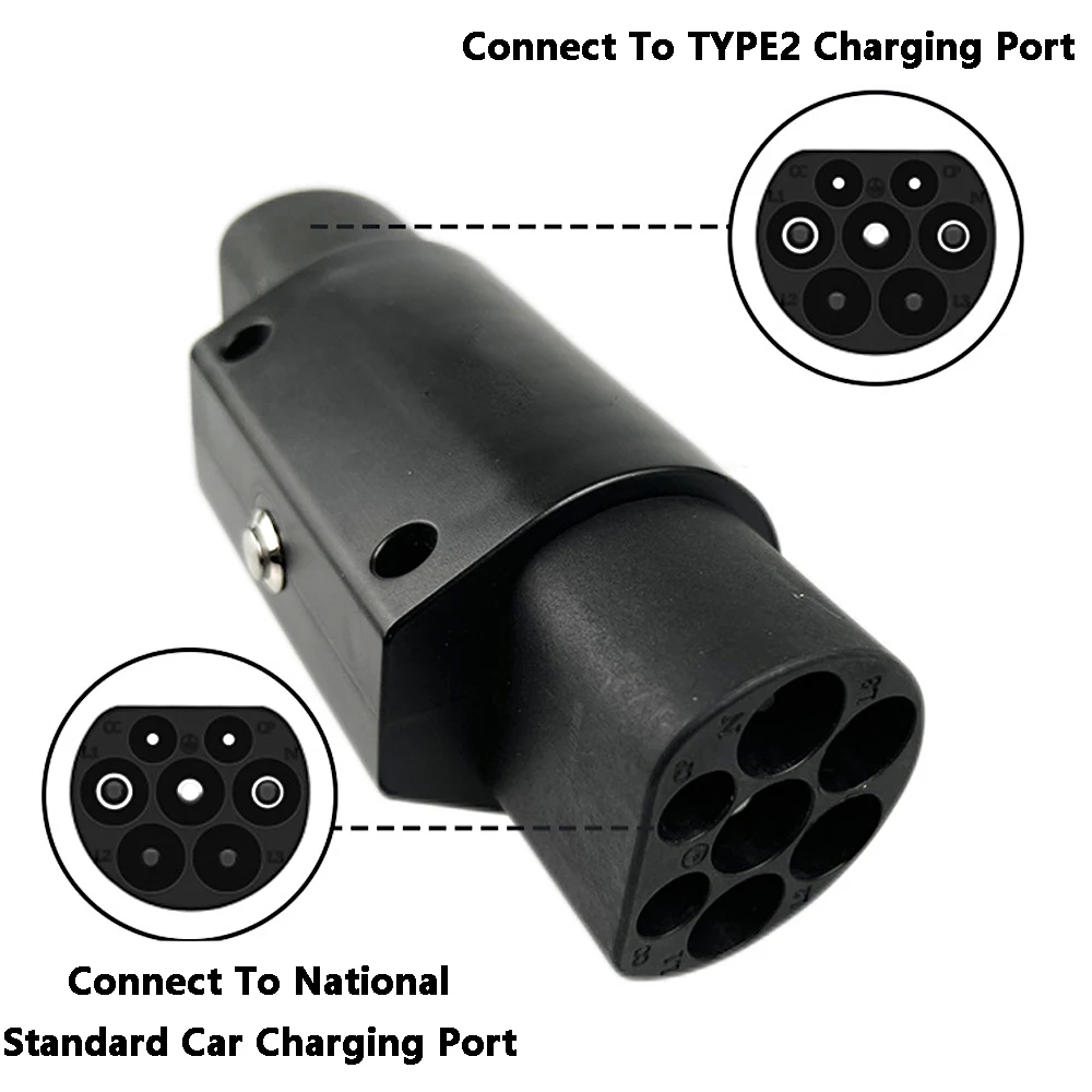 

Тип 2-GBT EV адаптер Тип 2 Боковая станция на GB/T автомобильная боковая вилка EVSE зарядный коннектор конвертер AC 220 В 32A 3P с переключателем