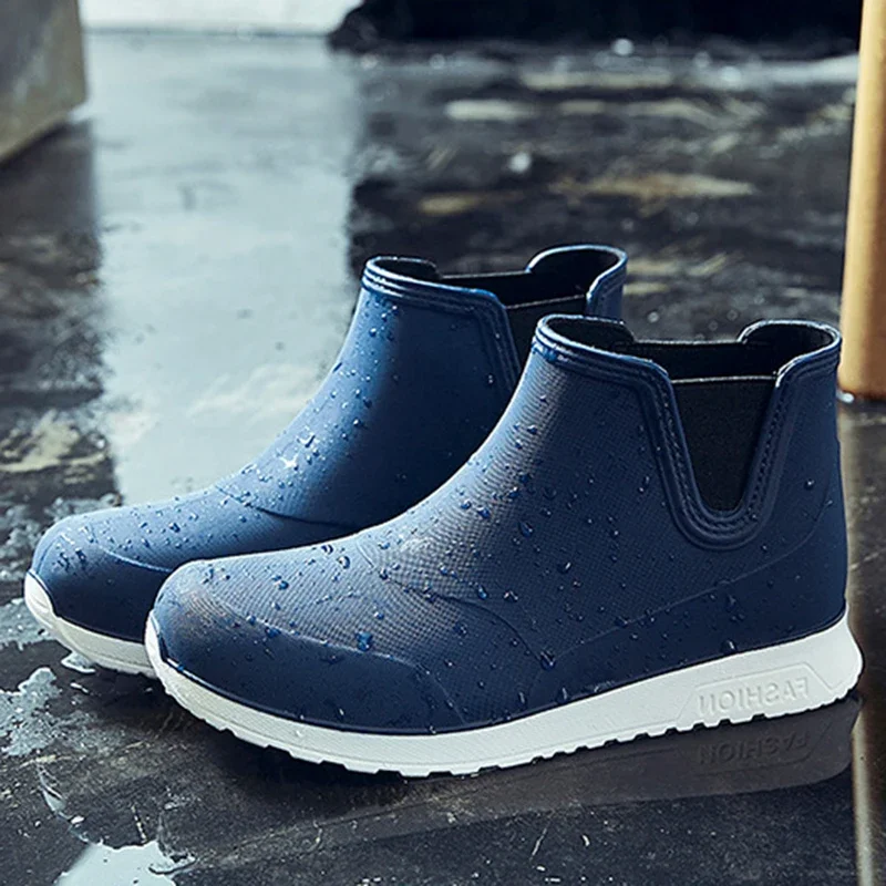 Bottes de pluie caoutchouc plateforme couple imperméables automne hiver pêche homme