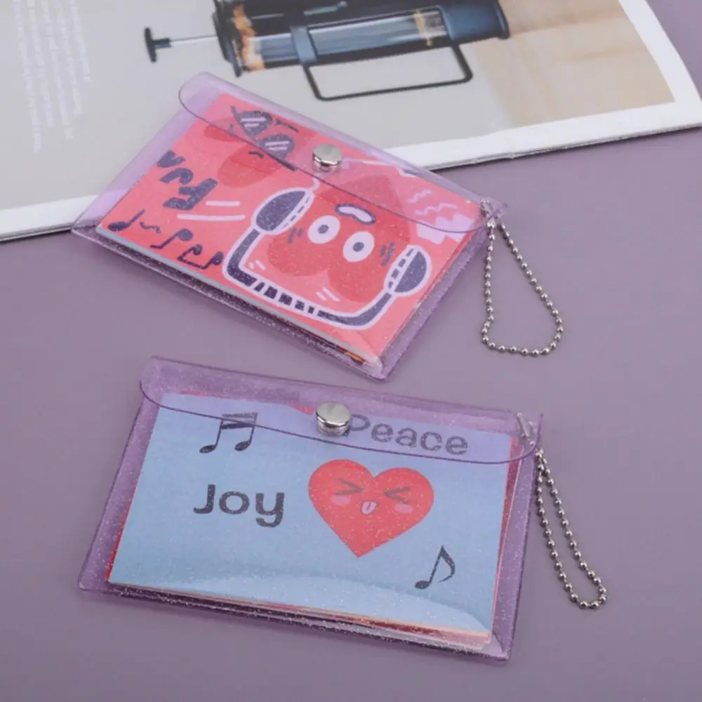 

PVC Glitter Card Holder Cute Clear Portable Credit Cards Sleeve Bank Card Case Gifts