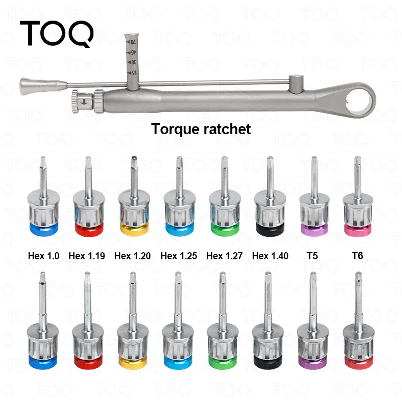 Destornilladores de torsión para implante Dental Universal, Kit de llaves de 10-70NCM, controladores de trinquete, herramientas de reparación de implantes de odontología, prótesis