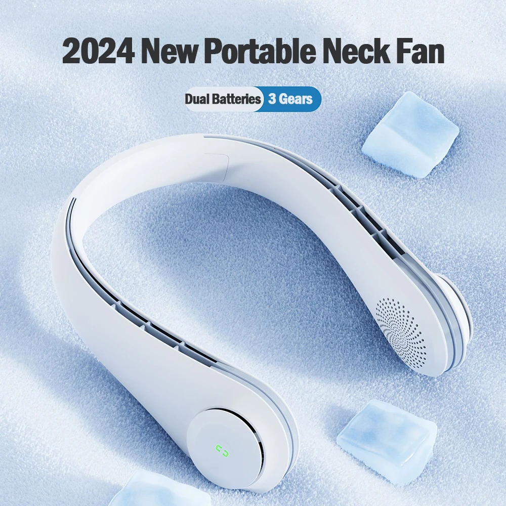 

2024 New 3600mAh Wearable Neck Fan Portable Air Conditioner Rechargeable Air Cooler Bladeless Fan with 3 Wind Speeds for Outdoor
