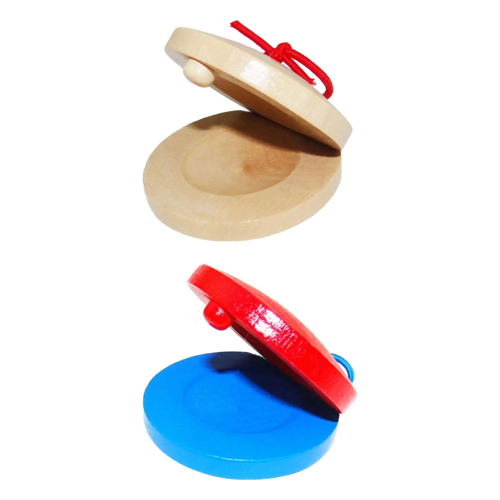 2 Pieces Wooden Castanets Baby Rhythm Toys for Festivals Classroom Household