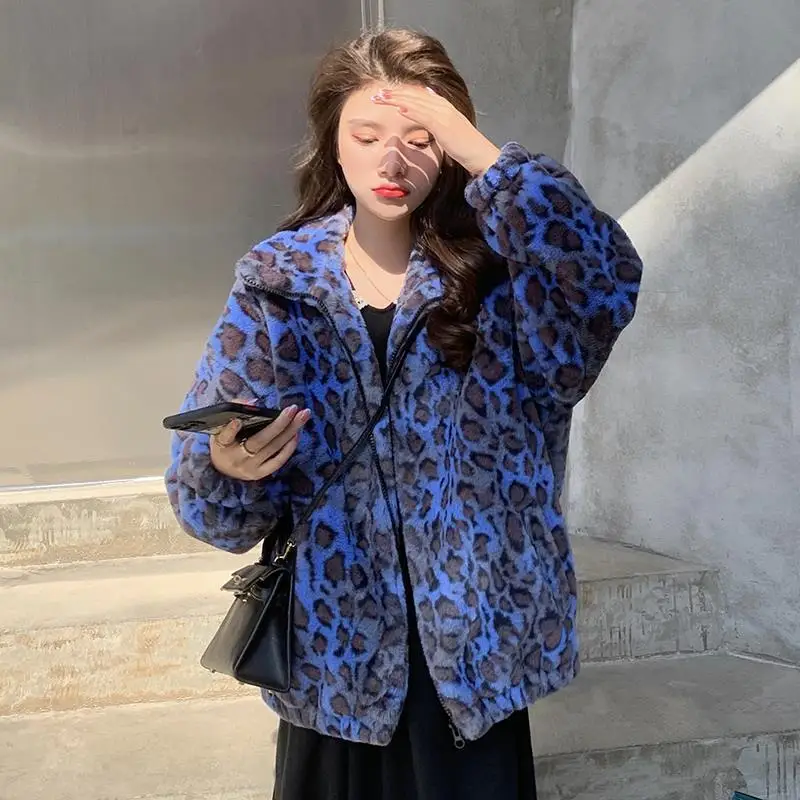Outono e Inverno Curto da Pele do Falso Jaqueta de Pelúcia Nova Mulher Retro Hong Kong Estilo Leopardo Cabolsa Solto Quente Alta Qualidade 2022 2 Computers & Electronics