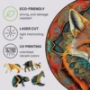 Wooden Puzzle Mandala Fox Ethnic Wooden Jigsaw Puzzle Unique Animal Shaped Pieces Charming Fox Puzzle Best Gift For Adults, Kids 6