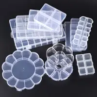 Boîte à bijoux transparente, boîte de rangement en plastique, conteneur réglable pour perles, boucles d'oreilles, organisateur de bijoux, boîte d'affichage 6