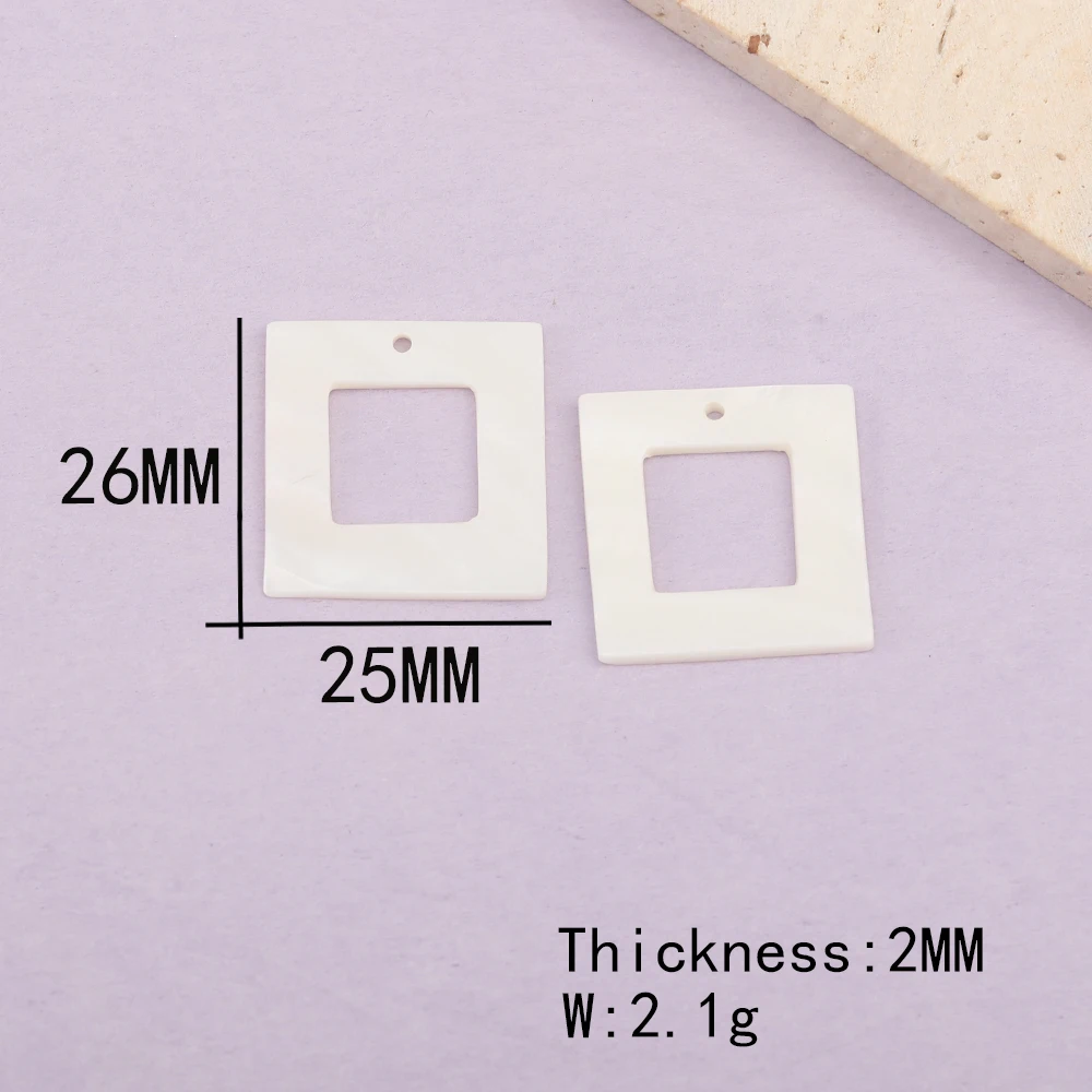 Cordial Design 25*25MM 50Pcs DIY Charms/Natural Shell/Jewelry Accessories/Square Shape/Jewelry Findings & Components/Hand Made - cordial