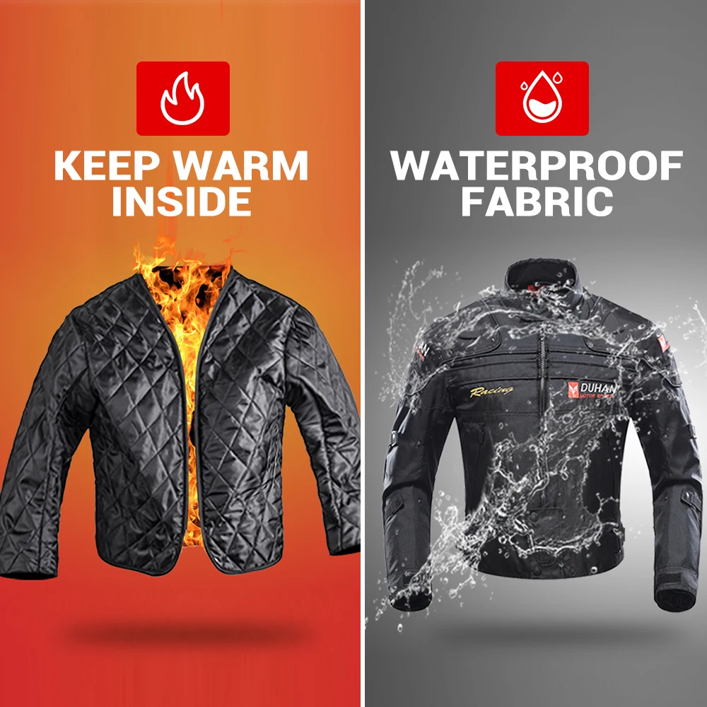 Men Motorcycle Jackets Riding Motocross Enduro Racing Moto Jacket Windproof Coldproof Motorbike CE Protection Gear