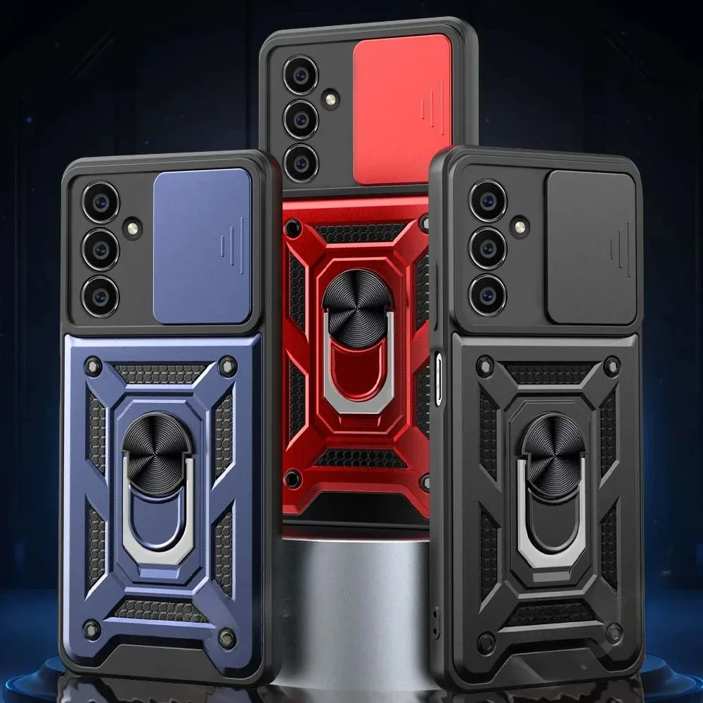 Armor Ring Holder Lens Protect Shockproof Phone Case Cover