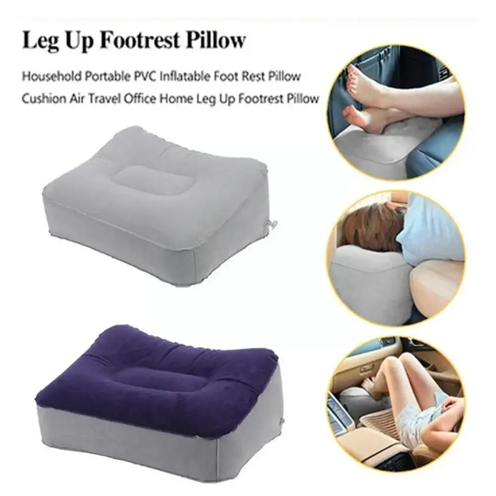 

Flocked Portable Inflatable Foot Rest Pillow Cushion Footrest Feet Office Home Travel Cushion Tool Relaxing Up Leg Pillow I3V7