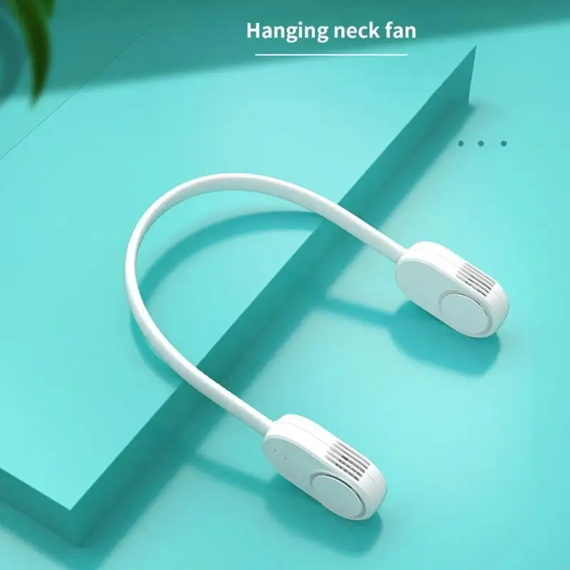 B2RD 휴대용 교수형 넥 팬 USB 충전식 3 속도 설정 학생 기숙사 홈 오피스 사용을위한 에어 쿨러