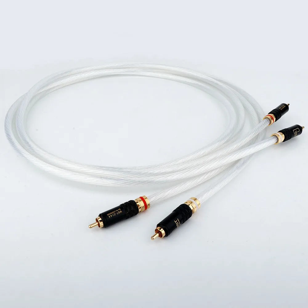 5n Silver Plated + 24k Gold Rca Plug 2rca To 2rca Audiophiles Audio