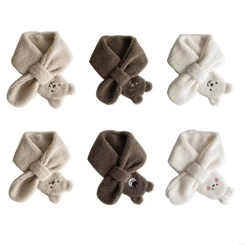 Cartoon Bear Kids Scarf Warm and Cosy Neckerchief Autumn Winter Accessories Shower Gift for 2Y+ Boys and Girls 69HE