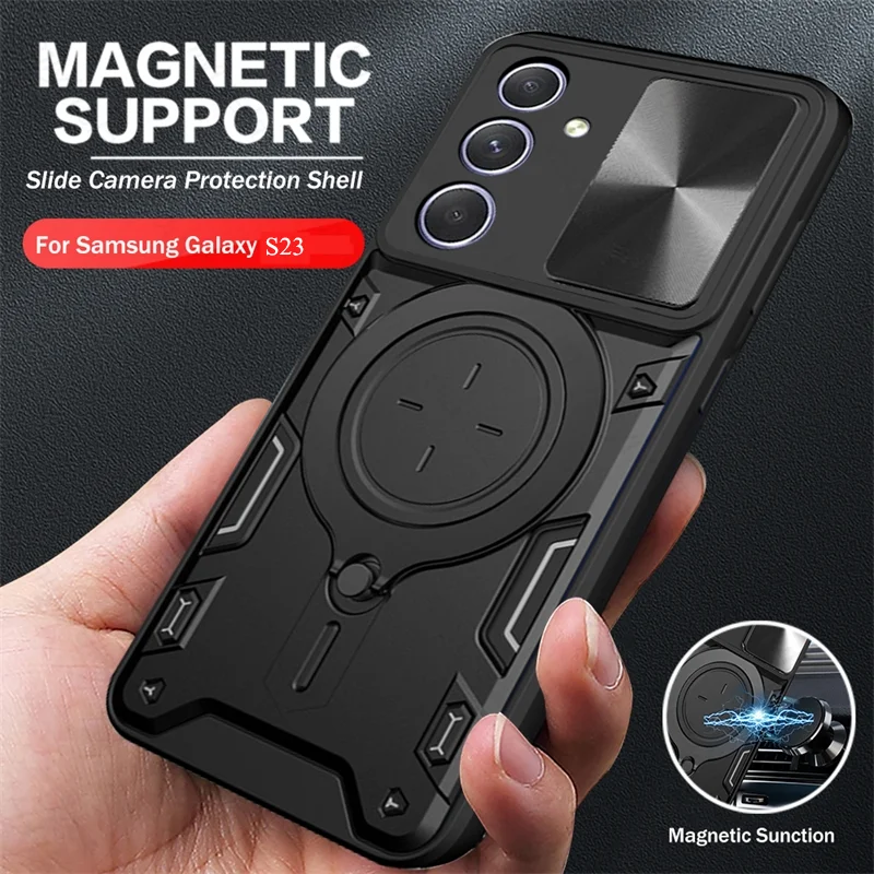 Stumdomo lango kameros objektyvo apsauga, magnetinis žiedinis stovas, skirtas „Samsung Galaxy Z Flip5 Fold5 5G“, raudonas, kietas šarvas, atsparus smūgiams._voghion.com