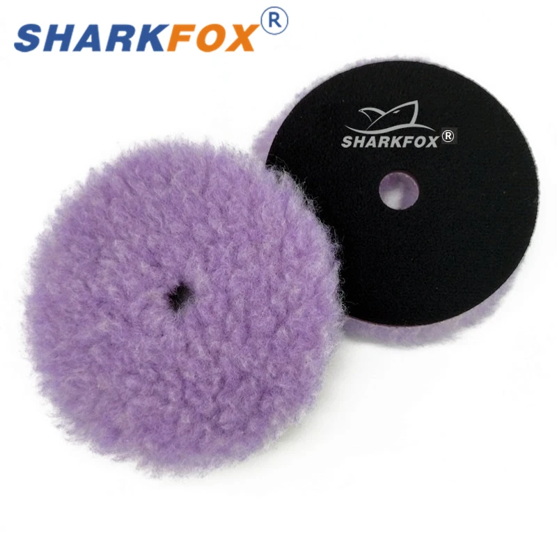 Sharkfox 5Pcs/lot 5/6 inch  Wool Polishing Pad High Density Lambs Woollen Polish Buffing Pad Car Polisher Buffing Waxing 3