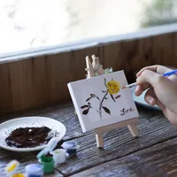 5Pcs Wooden Easel Set Mini Foldable Pine Wood Holders Party Wedding Table Cards Mobile Phone Stand Creative Household Decoration 6