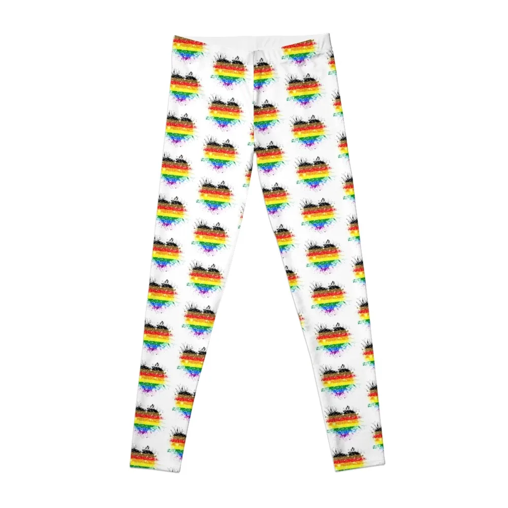 

POC Rainbow Heart Pride Leggings push up legging harem pants Women's gym sports tennis for Womens Leggings