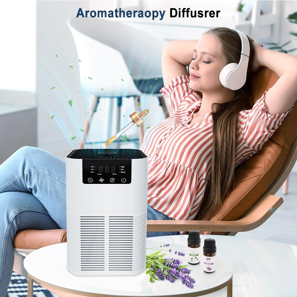Air Purifier Smoke Odor Negative Ion Generator with Aromatherapy Air Cleaner for Household HEPA Filter Efficient Purifying Air 4