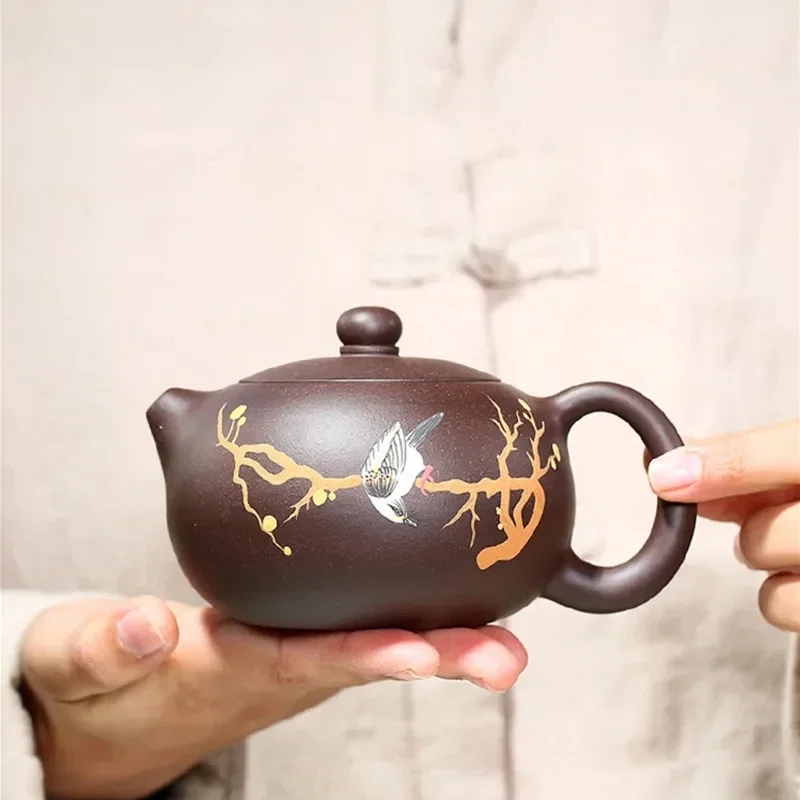 

Аутентичный чайный горшок из исинской глины, искусственный красивый чайник, необработанная руда, ручная работа, чайная церемония, индивидуальные подарки 330 мл
