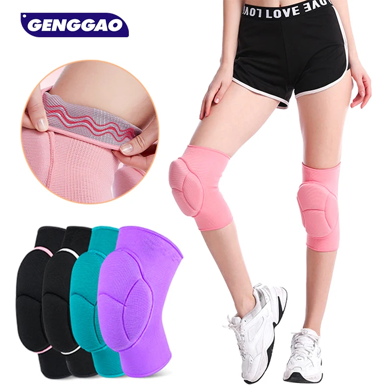 

2Pcs/Pair Non-Slip Knee Brace Soft Knee Pads Breathable Knee Compression Sleeve for Dance Wrestling Volleyball for Women Men