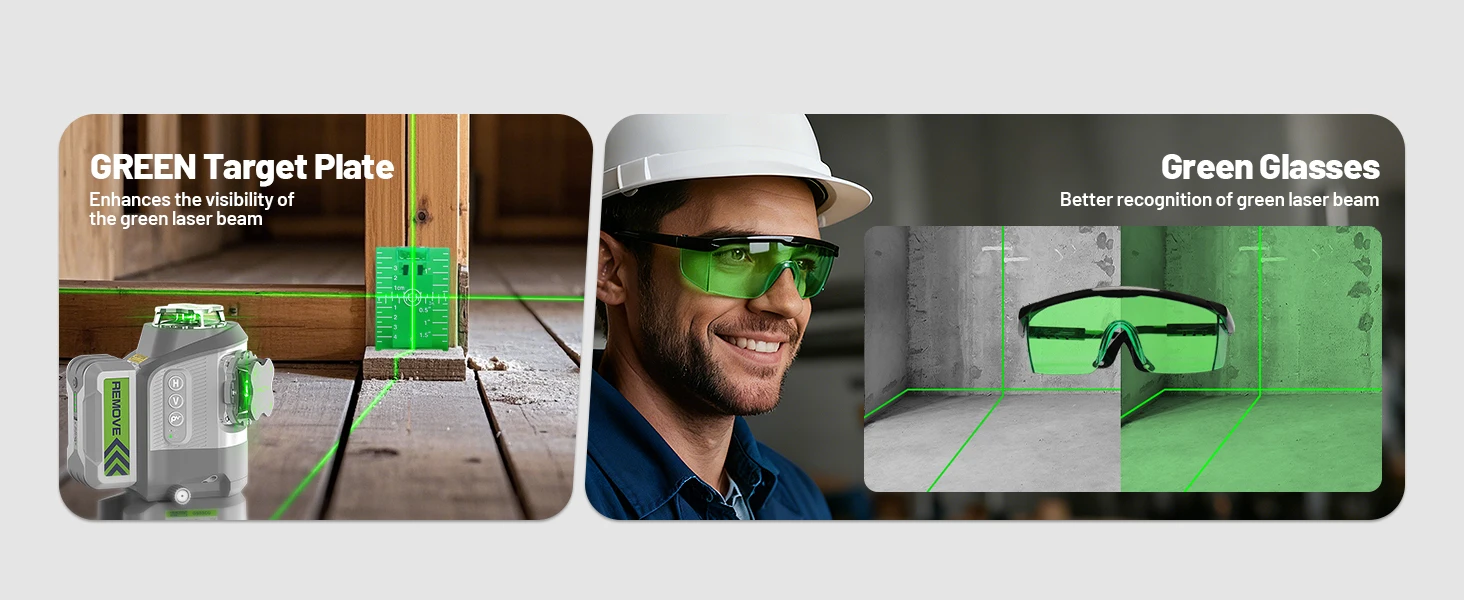 Pro 3D Laser Level Self Leveling with Pivot Around Point Fine Adjustment Green L
