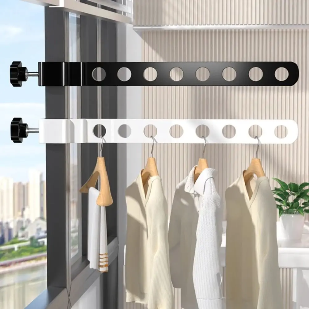 Foldable Black Clothes Rack Clothes Hangers Wall Mounted Hanger Drying Rack SpaceSaving Aluminum Clothes Organization 1