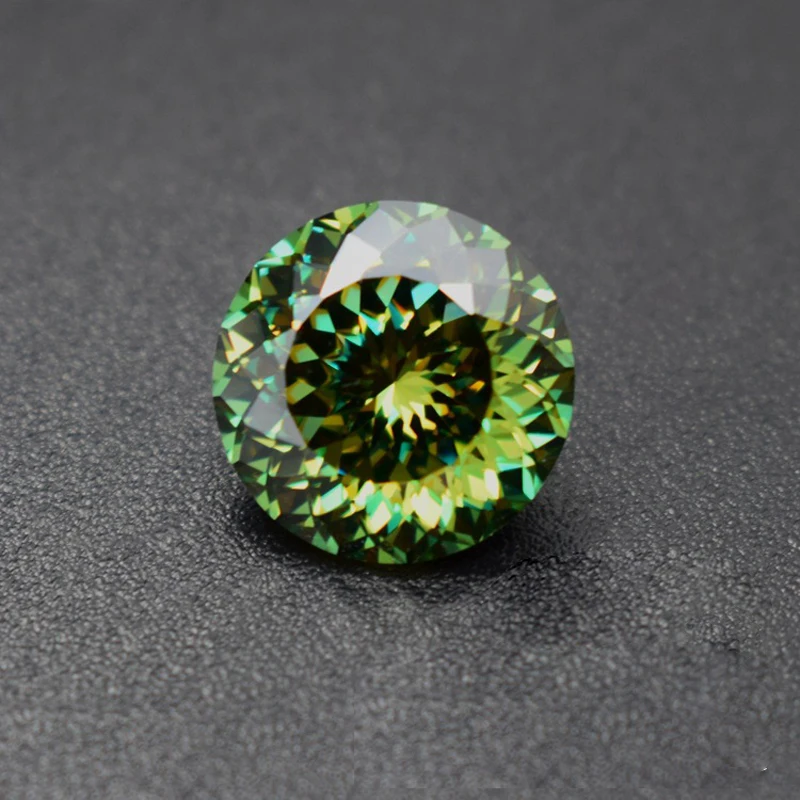 

Moissanite зеленый, граненый 6,5x6,5 мм 1ct DIY кольцо и ожерелье кулон