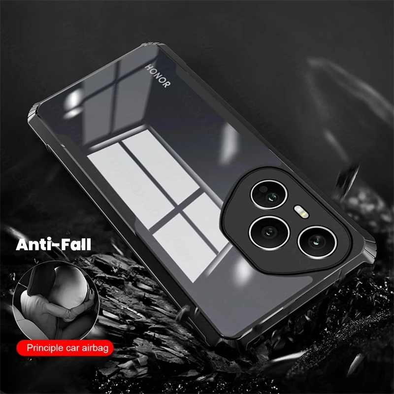 Transparent Acrylic Shockproof Armor Case with TPU Soft Frame Protection