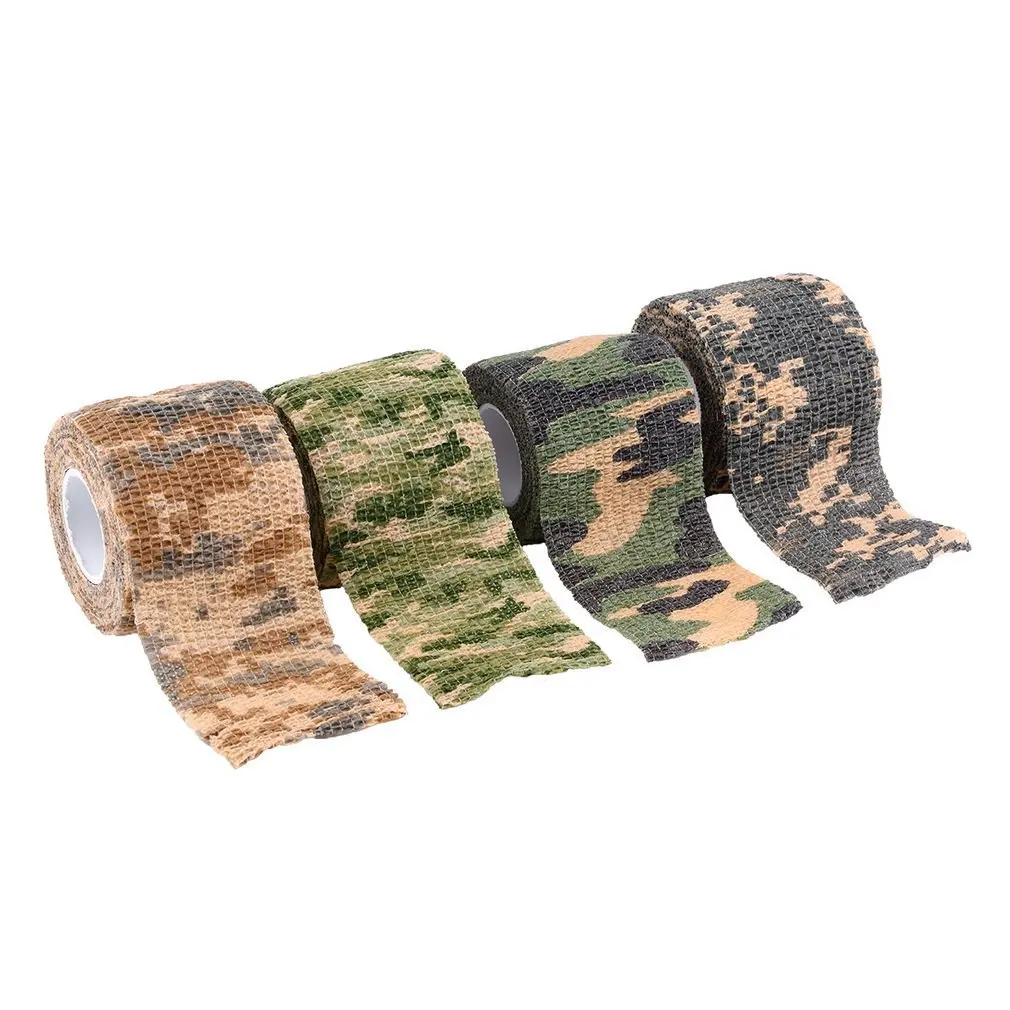 

4.5M Camouflage Elastic Wrap Tape Hunt Disguise Elastoplast Self Adhesive Sports Protector Knee Finger Ankle Athletic Bandage