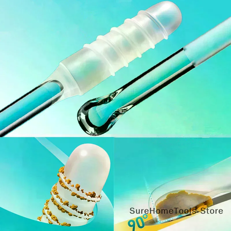 Reusable Double Headed Ear Cleaner Silicone Sticky Ear Swabs Ear Wax Removal Tool Safe Non-Toxic for Kids Adult Elders Home Care