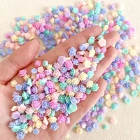 30PCS 8MM 3D Acrylic Flower Nail Art Charms Accessories Makaron Rose Design For Nails Deoration Manicure Supplies Materials Part 1