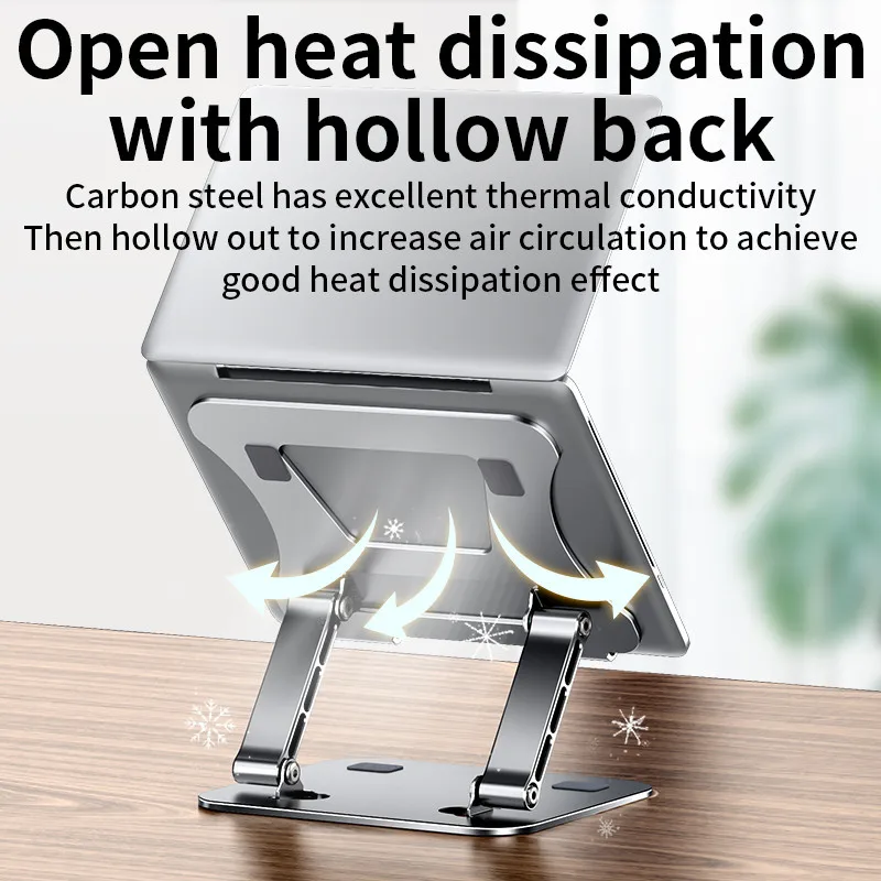 Liga de Alumínio Ajustável Laptop Stand Portátil Fold Holder Cooling Bracket Suporte Notebook Tablet até 17 - Imagem 5
