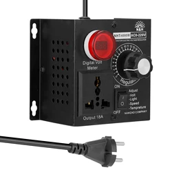 High - Power Adjustable Voltage and Temperature Dimmer Controller (EU Plug)
