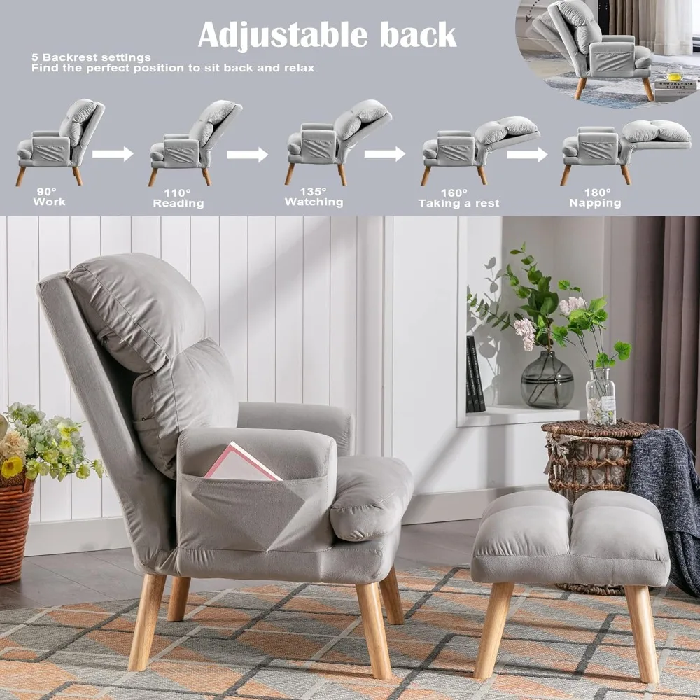 Accent Chair with Ottoman, Lounge Chair 3