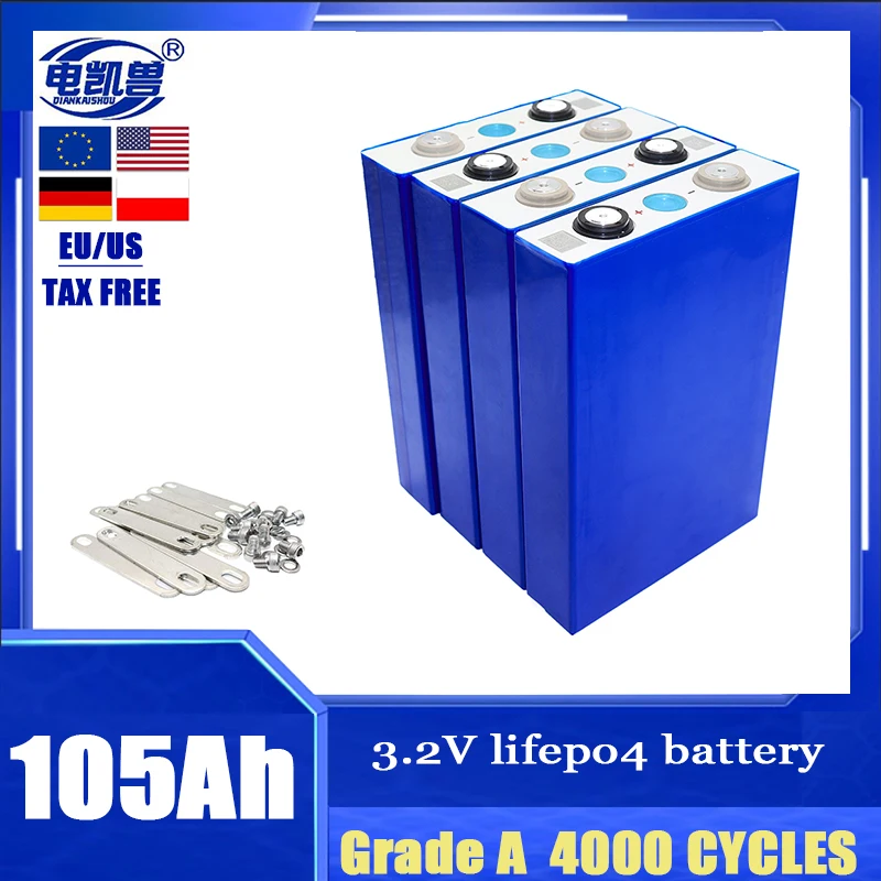 

3.2V 105ah Lifepo4 Battery 32ah 280k 202ah 280ah 310ah Lithium iron phosphate Cell Pack Rechargeable golf cart For RV Camper