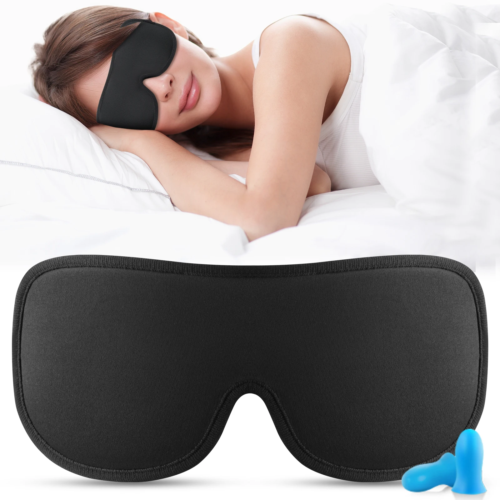 

Boniesun Comfort Upgrade Sleep Mask Made of Super Soft Memory Foam, Total Blackout Sleep Masks for Men and Women