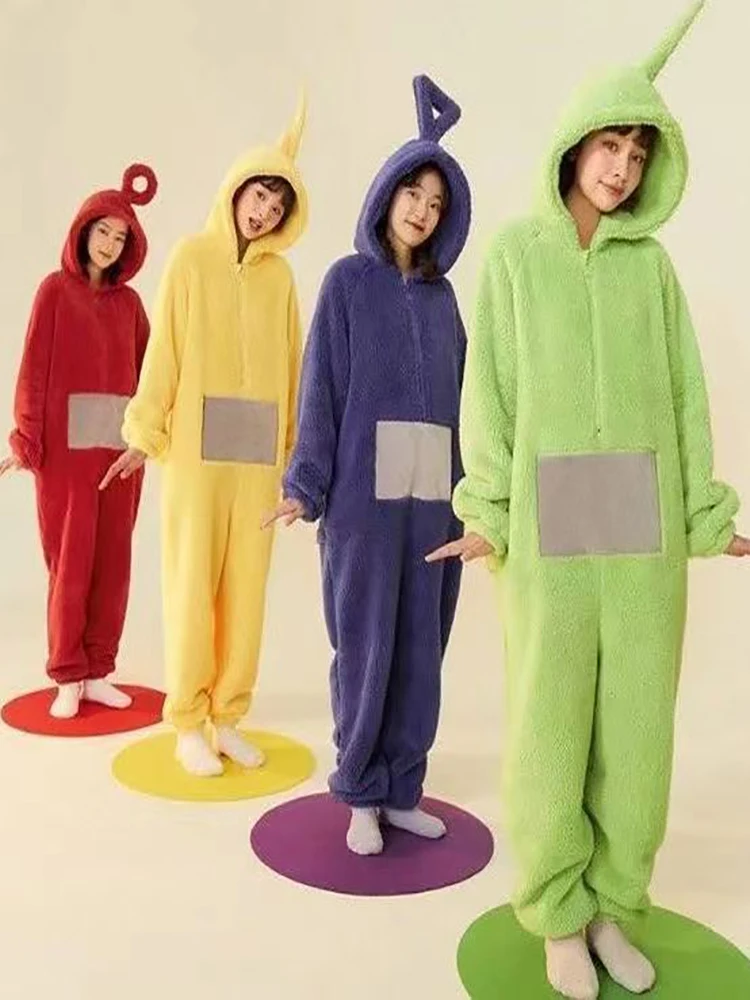 Hooded blanket neutral cartoon baby pajama role-playing winter sleeved adult hooded pajama anime robe set