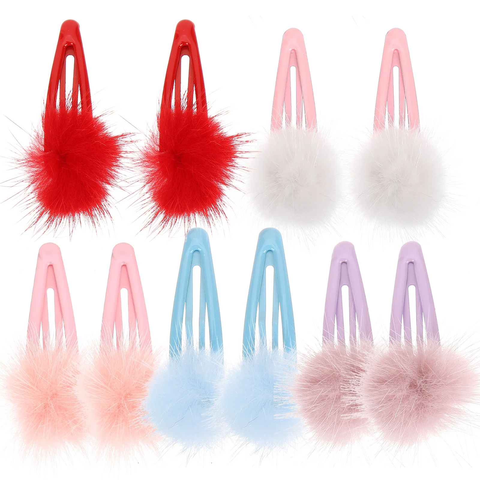 

10 Pcs Fluff Clip Hair Clip Kids Hair for Girls Heart Adorable Barrettes Fluffy Ball Toddler Pin
