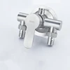 304 Stainless Steel Shower Faucet Mixer Valve Double Type Bathroom Shower Hot Cold Water Tap G1/2’ Bathtub Faucet 1