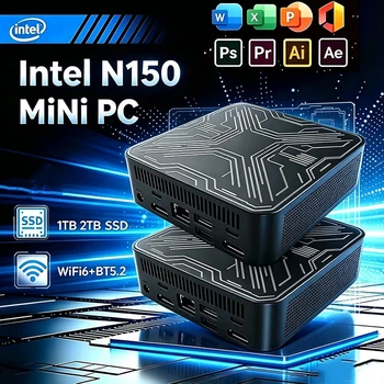 2026 Intel N150 Mini PC Portable Computer 8GB 16GB RAM 1TB 2TB SSD Gaming PC HD Wifi 6 BT5.2 Office Desktop Work PC 1