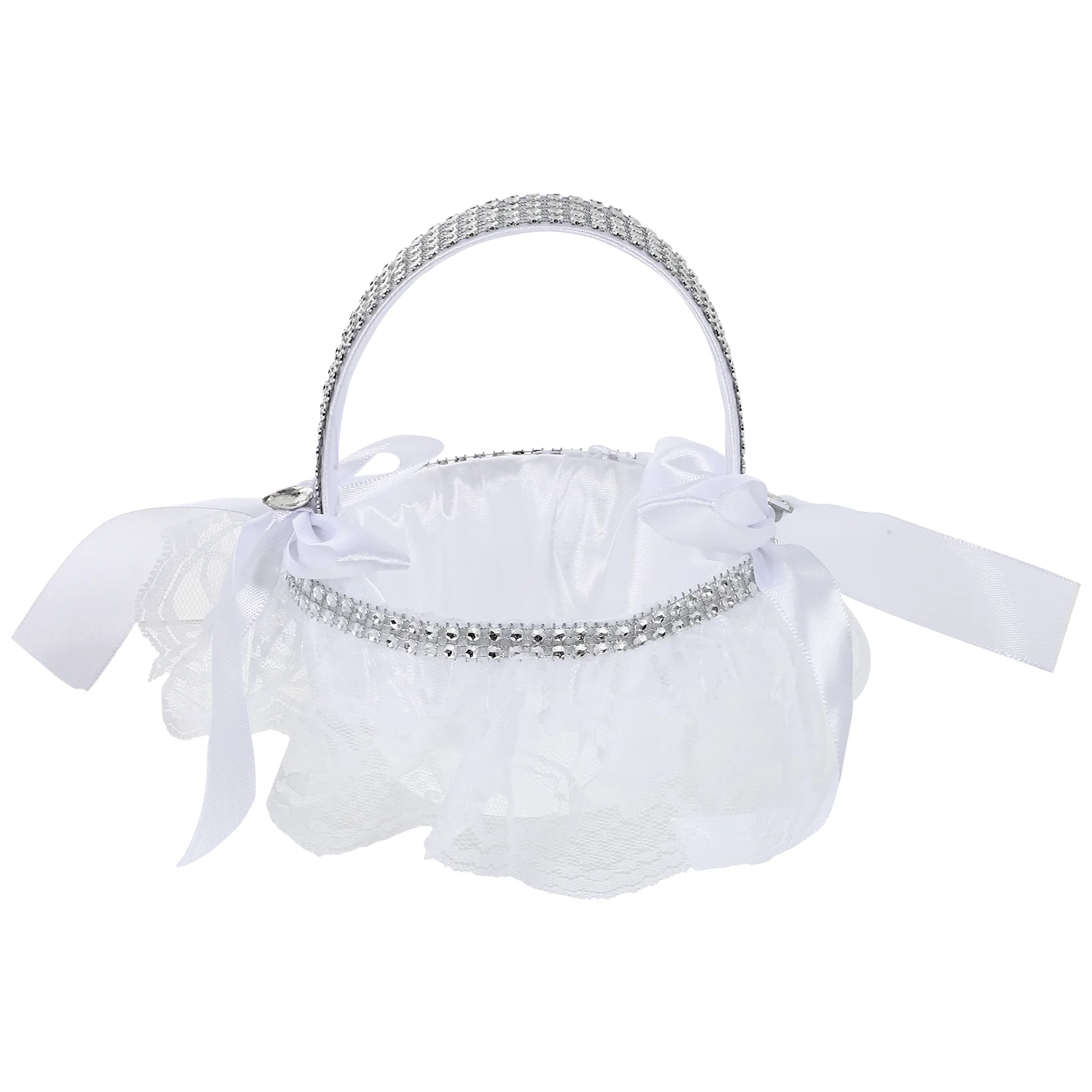 

Portable Flower Basket Bride Christmas Candy Gift Baskets Girl Wicker Storage Basket Cloth Petals