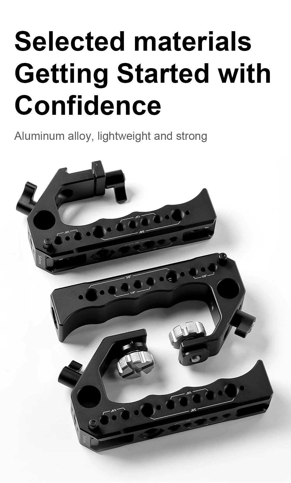 Universal DSLR Handheld Cold Shoe Holder Camera Cage Top Handle with 3/8"&1/4" S